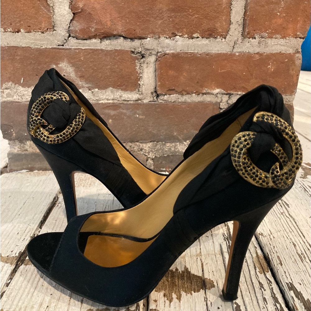Badgley Mischka Open Toe Jeweled Dress Pump